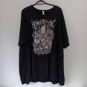 Heart of Tyre Shirt Mens 4XL Black Graphic Metal Band‎ Bella+Canvas Short Sleeve